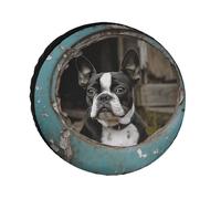 Boston Terrier - Copertura per pneumatici di ricambio resistente alle intemperie, diametro dei pneumatici da 24 a 36 pollici, universale impermeabile per rimorchi, camion