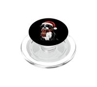 Boston Terrier Dog Bostie Santa Hat Plaid sciarpa occhiali da sole PopSockets PopGrip per MagSafe