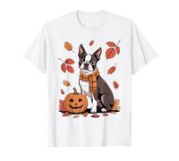 Boston Terrier Dog Lover Pumpkin Autunno Autunno Ringraziamento Maglietta