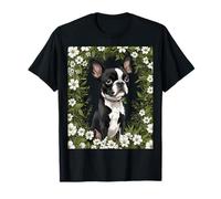 Boston Terrier E Massachusetts Mayflowers 3 Maglietta