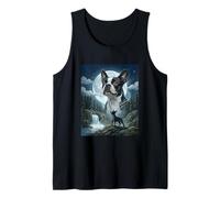 Boston Terrier Howling to The Moon Meme Divertente Amante dei Cani Canotta