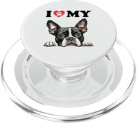 Boston Terrier I Heart My Dog Divertente amante dei cani PopSockets PopGrip per MagSafe