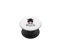 Boston Terrier Kinda Busy Being A Dog Mom Messy Bun PopSockets PopGrip Adesivo
