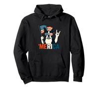 Boston Terrier Merica Bandiera americana 4 luglio amante dei cani Felpa con Cappuccio