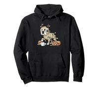 Boston Terrier Mummy Pumpkin Halloween Bambini Uomo Donna Felpa con Cappuccio