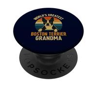 Boston Terrier Nonna Vintage Dog Lover World's Greatest PopSockets PopGrip Adesivo