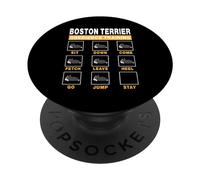 Boston Terrier Obedience Training Dog Funny To Trainer Puppy PopSockets PopGrip Adesivo