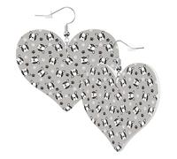 Boston Terrier, orecchini a forma di cuore alla moda, graziosi orecchini pendenti in pelle di cucciolo, divertenti orecchini senza nichel per festa di compleanno, accessori per la decorazione