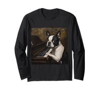 Boston Terrier Piano Dog Maglia a Manica
