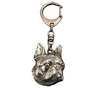 Boston Terrier - Portachiavi argentato con cane, decorazione per borsa, ciondolo