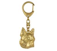 Boston Terrier - Portachiavi dorato con cane, decorazione da borsetta, accessori