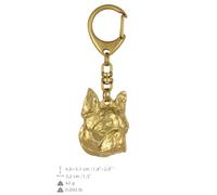 Boston Terrier - portachiavi dorato con l'immagine di un cane Art Dog IT