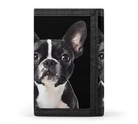 Boston Terrier - Portafogli con stampa a tre pieghe, tasca frontale, con scomparti per carte di credito, per uomo e donna, Stile:, Taglia unica