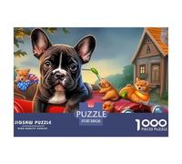 Boston Terrier Puzzle Festivo in Stile Galleria D'Arte - 1000 Pezzi Per Famiglie Con Immagini Eleganti E Festose - L'Idea Regalo Di Festa Più Ricercata Per Adulti 14+ 38x26cm/1000pcs