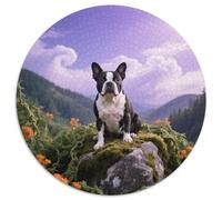 Boston Terrier, Rompicapo Circolare Da 1000 Pezzi Con Pet Dog, Pensato Per Chi Ama Le Sfide Visive Complesse 1000pcs (67.5x67.5cm)