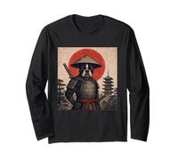 Boston Terrier Samurai Warrior, cane giapponese Ukiyo-e vintage Maglia a Manica