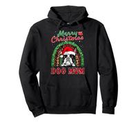 Boston Terrier Santa Dog Mom Boho Rainbow Christmas Xmas Felpa con Cappuccio