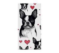 Boston Terrier, striscione per porta con cane a forma di cuore, cartello di benvenuto per ingresso, striscione per feste, decorazioni per feste di compleanno, striscione per celebrazioni festive, 178