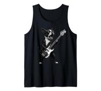 Boston Terrier Suonare Basso Chitarra Rock Music Dog Lover Canotta