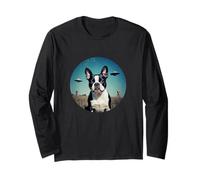 Boston Terrier UFO Aliens Extra Terrestre UAP Sfera Volante Maglia a Manica
