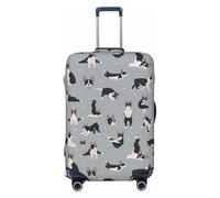 Boston Terrier yoga pose carino Travel Luggage Covers - Elasticità Valigie Coperture Protector per bagagli 45-81 cm, Nero , XL