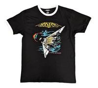 Boston US Tour '87 (Back Print) Ringer Black & White L Maglietta