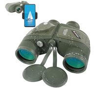 BOSTRON Binocolo marino impermeabile IPX7 10X50 con telemetro bussola, adattatore per telefono, cinghia, obiettivo BAK4 FMC, binocolo galleggiante militare antiurto per adulti, vela, caccia, bird