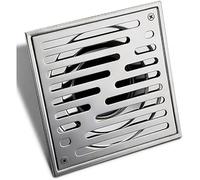BOSUGE Scolo anti-odore, in acciaio inox 304, 15 x 15 cm, doccia quadrata con coperchio rimovibile