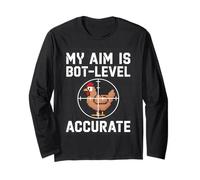 Bot Aim Gamer Accuracy HUD Style Pixel Design Maglia a Manica
