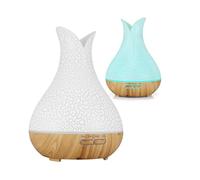 BOT diffusore di aromi elettrico per oli essenziali con Alexa e Google Home. 4 in 1 lampada profumata decorativa, purificatore d'aria e umidificatore (legno scuro)