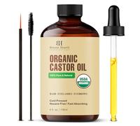 Botanic Hearth Olio di ricino | 100% puro e naturale, pressato a freddo, biologico, 118,3 ml, per capelli, ciglia e sopracciglia, senza esano, assorbimento rapido, con contagocce e applicatori