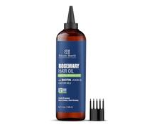 Botanic Hearth Olio di rosmarino puro al 100% per la crescita dei capelli (7 once liquide) infuso con biotina, jojoba e olio di ricino, trattamento di rafforzamento dei capelli, nutriente e