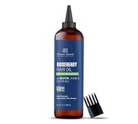 Botanic Hearth Olio di rosmarino puro al 100% per la crescita dei capelli (7 once liquide) infuso con biotina, jojoba e olio di ricino, trattamento di rafforzamento dei capelli, nutriente e