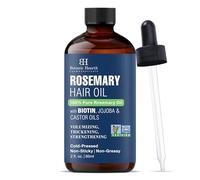 Botanic Hearth Olio di rosmarino puro al 100% per la crescita dei capelli, infuso con biotina, trattamento rinforzante per capelli, nutriente e volumizzante, con olio di jojoba e olio di ricino, non
