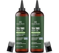 Botanic Hearth Olio di tea tree puro al 100% per la crescita dei capelli, infuso con oli di jojoba e vinaccioli, olio per capelli, ripara i capelli secchi danneggiati, rinforzante, più sano, tonico