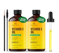 Botanic Hearth Olio di vitamina E | Olio puro al 100% e naturale per la crescita di unghie, capelli, sopracciglia e ciglia | 35.000 UI | Olio per capelli e corpo con spazzola per sopracciglia e pe
