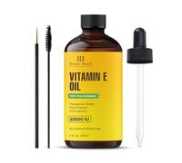 Botanic Hearth Olio di vitamina E | Olio puro e naturale al 100% per la crescita di unghie, capelli, sopracciglia e ciglia | 35.000 UI | Olio per capelli e corpo con spazzola per sopracciglia e ciglia