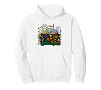 Botanica Pressata Fiore Selvatico Lupino Papavero Sentiero Felpa con Cappuccio