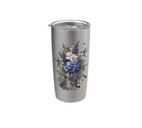 Botanica Scienza Floreale Colibrì Ortensia Botanica Bicchiere termico in acciaio inox doppia parete