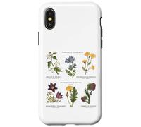 Botanica vintage - Sei fiori selvatici con nomi latini Custodia per iPhone X/XS