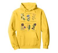 Botanica Vintage - Sei Fiori Selvatici con Nomi Latini Felpa con Cappuccio