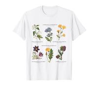 Botanica Vintage - Sei Fiori Selvatici con Nomi Latini Maglietta