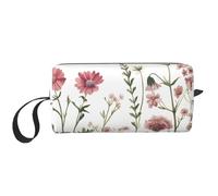 Botanical - Borsa per il trucco a forma di farfalla, resistente all'acqua, organizer da viaggio per donne e uomini, con fiori, foglie, cosmetici, con cerniera, piccola borsa per attrezzi portatile