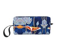 Botanical Floral Print - Trousse portatile per cosmetici, da viaggio, con cerniera, per un accesso rapido