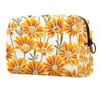 Botanical Gaillardia - Trousse da donna, con motivo floreale, per articoli da toeletta da viaggio, grande, con cerniera, Multi, 18.5x7.5x13cm/7.3x3x5.1in, Beauty case