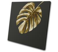 Botanical Leaf Monstera Gold Floral SINGLE TELA parete arte foto stampa