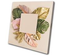 Botanical Monstera Gold Leaf Floral SINGLE TELA parete arte foto stampa