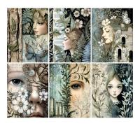 Botanical Mystic - Carta di riso per decoupage, 21 x 27 cm, per mobili, tecnica mista, biglietti e artigianato, per decoupage CRAFT KREATIVELY