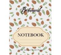 Botanical Notebook: Lined Journal with Pine Leaf Design, Nature Aesthetic Notebook for School or Work, 120 Pages, 8.5x11