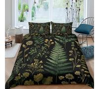 botanical patternsSet Di Copripiumino morbida Set di 3 Pezzi stampa 3D con cerniera nature inspired copripiumino con federa traspirante ultra morbido e traspirante for bambini Super king（260x220cm）